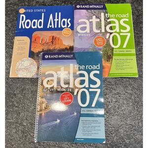 3 Older Road Atlases 2 Rand McNally’s & 1 Bendon Publishing